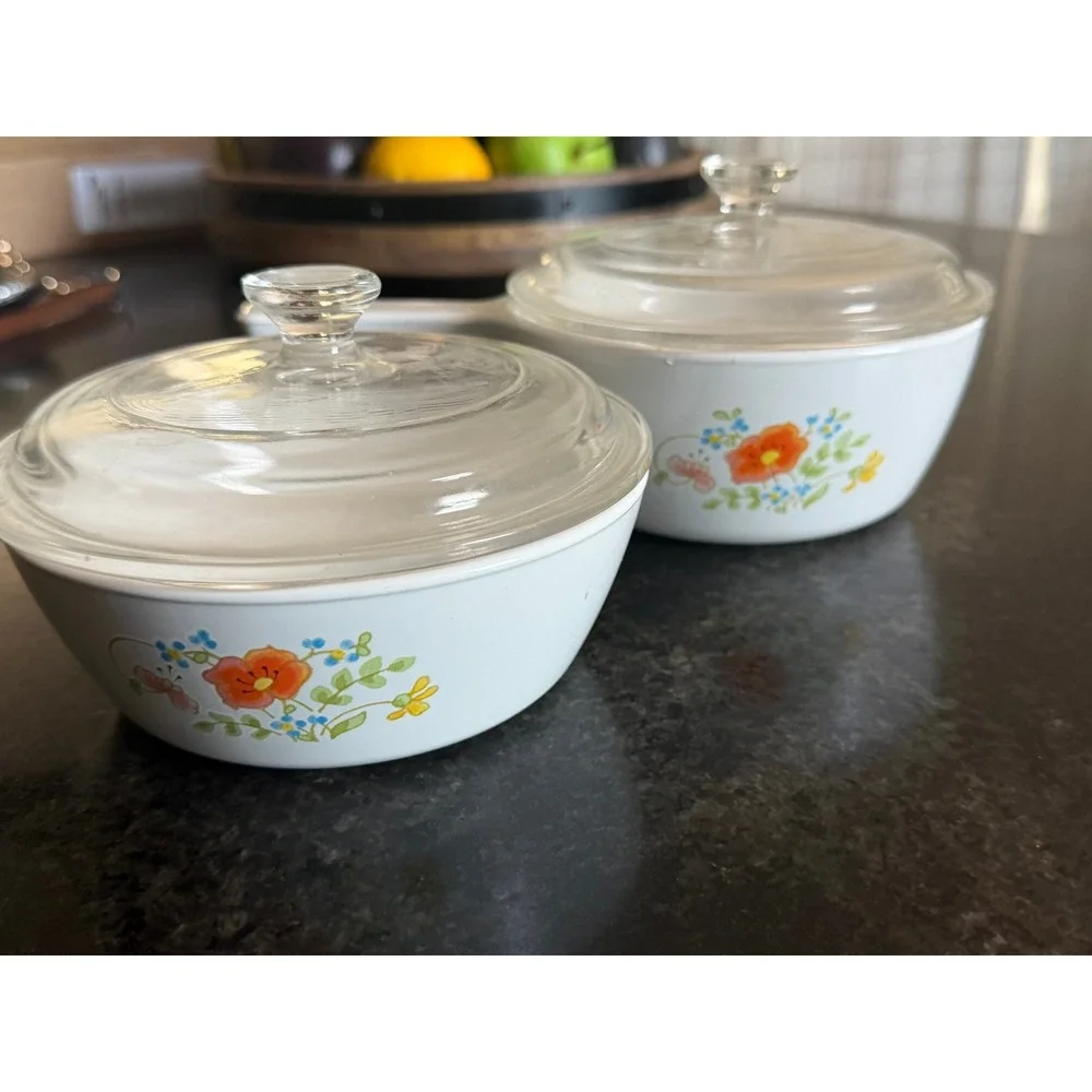 CorningWare  2 Pan Set,  Menuette Series in Wildflower